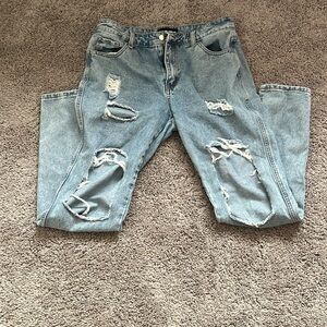 Light Wash Ripped Denim Jeans